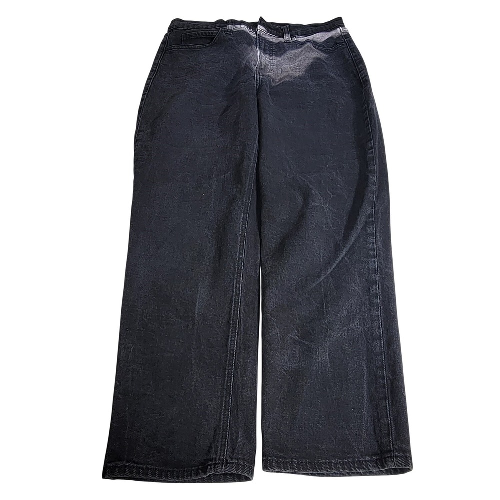 Old Navy Sky-Hi Straight Extra High Rise Black Washed Jeans Womens 12